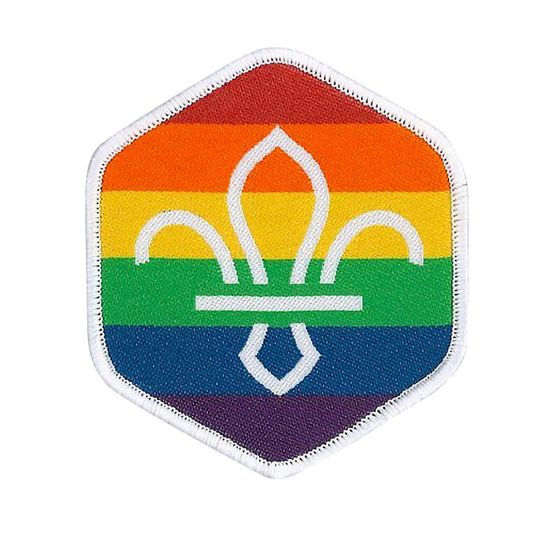 Regnbuemerke Wosm Scouts Pride Woven Fun Badge Speider Sport As