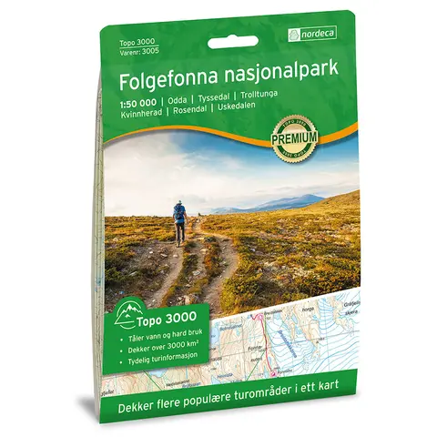 Folgefonna Nasjonalpark Nordeca Topo 1:50 000 3005