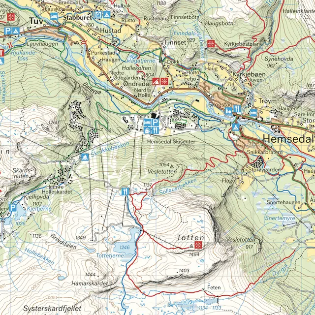 Hemsedal Golsfjellet Gol Calazo Turkart 1:50 000 