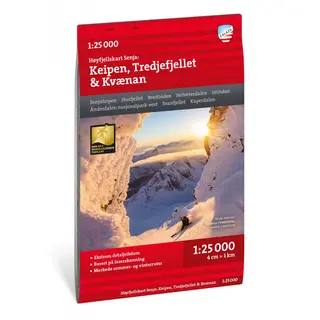 Keipen Tredjefjellet Kv&#230;nan Calazo H&#248;yfjellskart 1:25 000 Senja