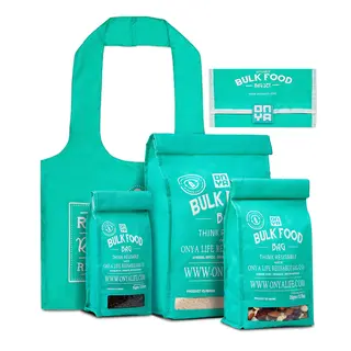 L&#248;svektposer og handlenett Onya Bulk Food Bag Kit Aqua