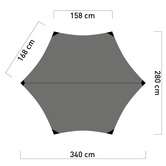 Tarp til hengekøye Range Hex Tarp 3,4 x 2,8 m 