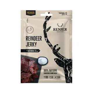 Reinsdyr Jerky med havsalt Renjer Reindeer Jerky Natural with Sea S